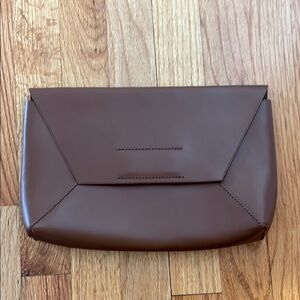 Brown Leather Clutch